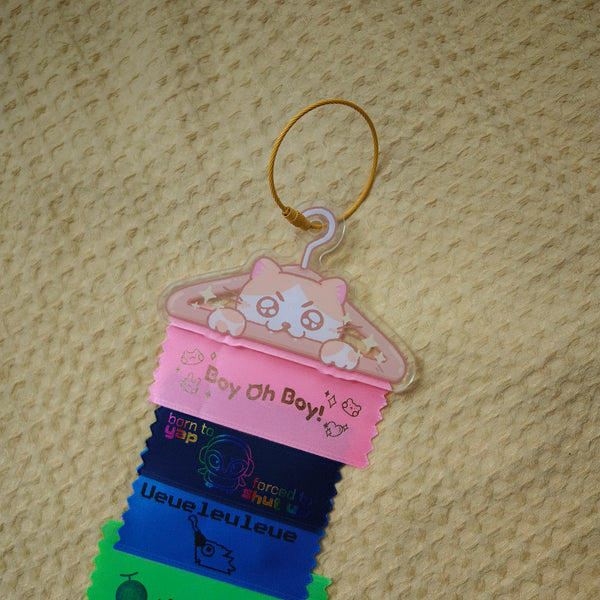 Cat Ribbon keychain/Pin
