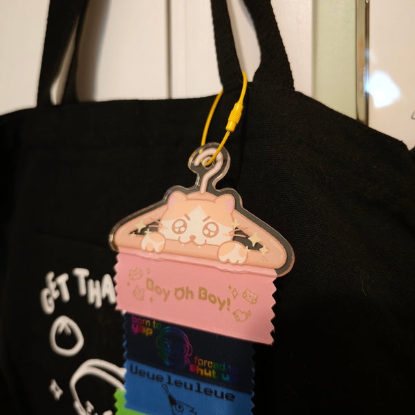Cat Ribbon keychain/Pin