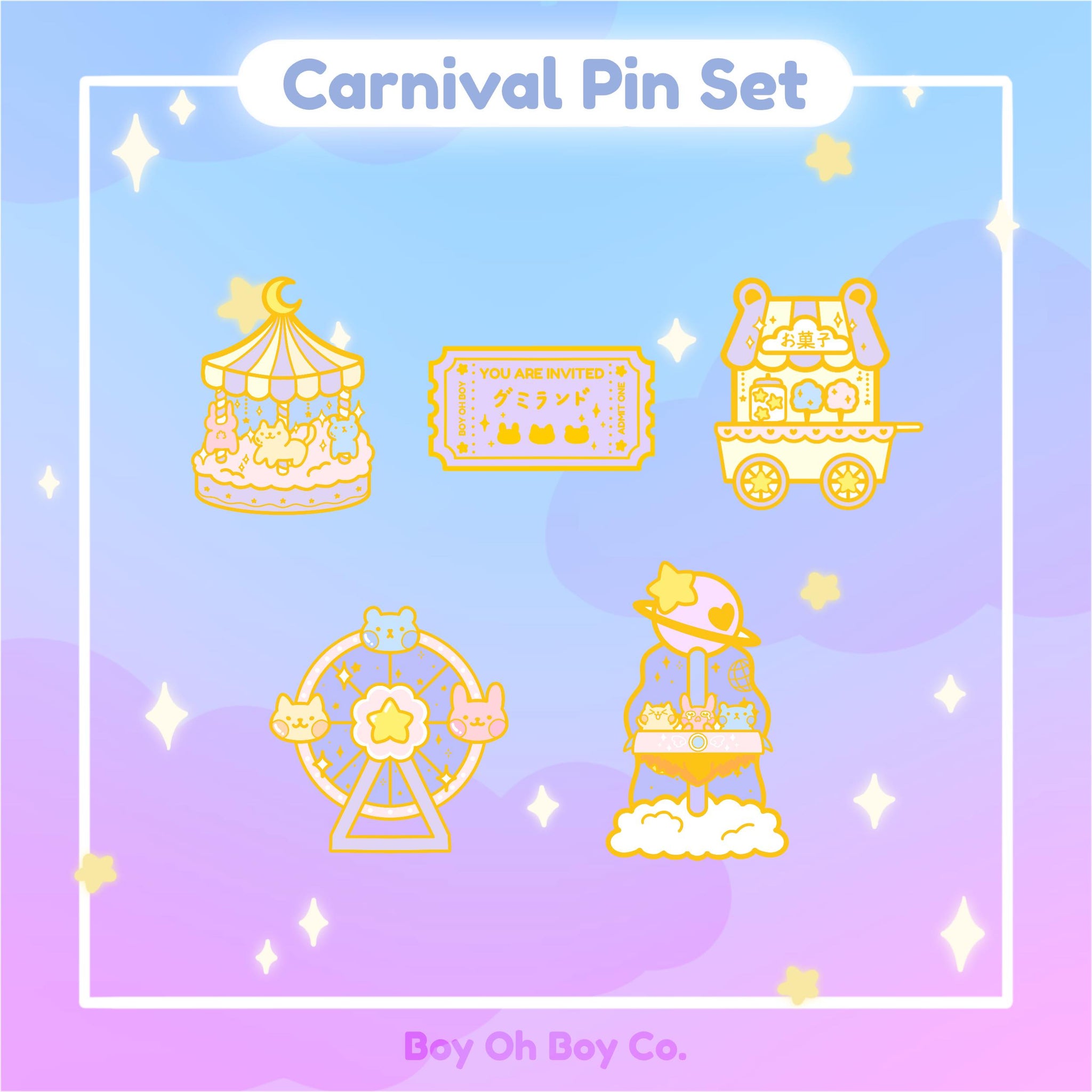 Boy Oh Boy Amusement Park Enamel Pin Collection