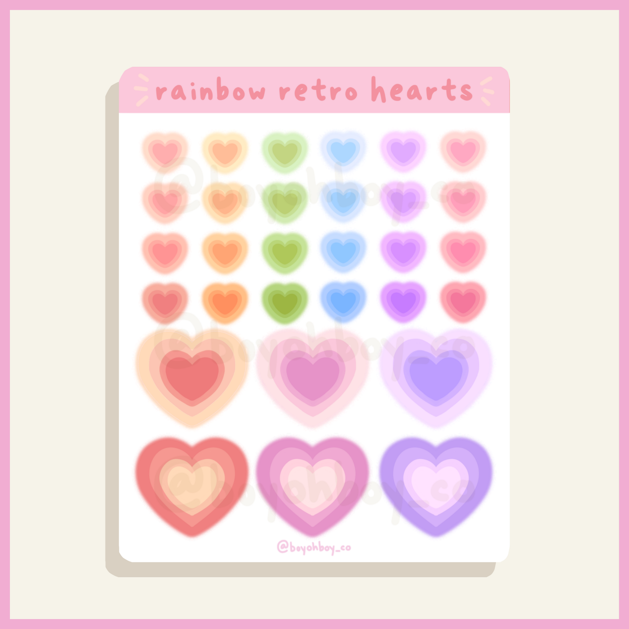 Rainbow Retro Heart